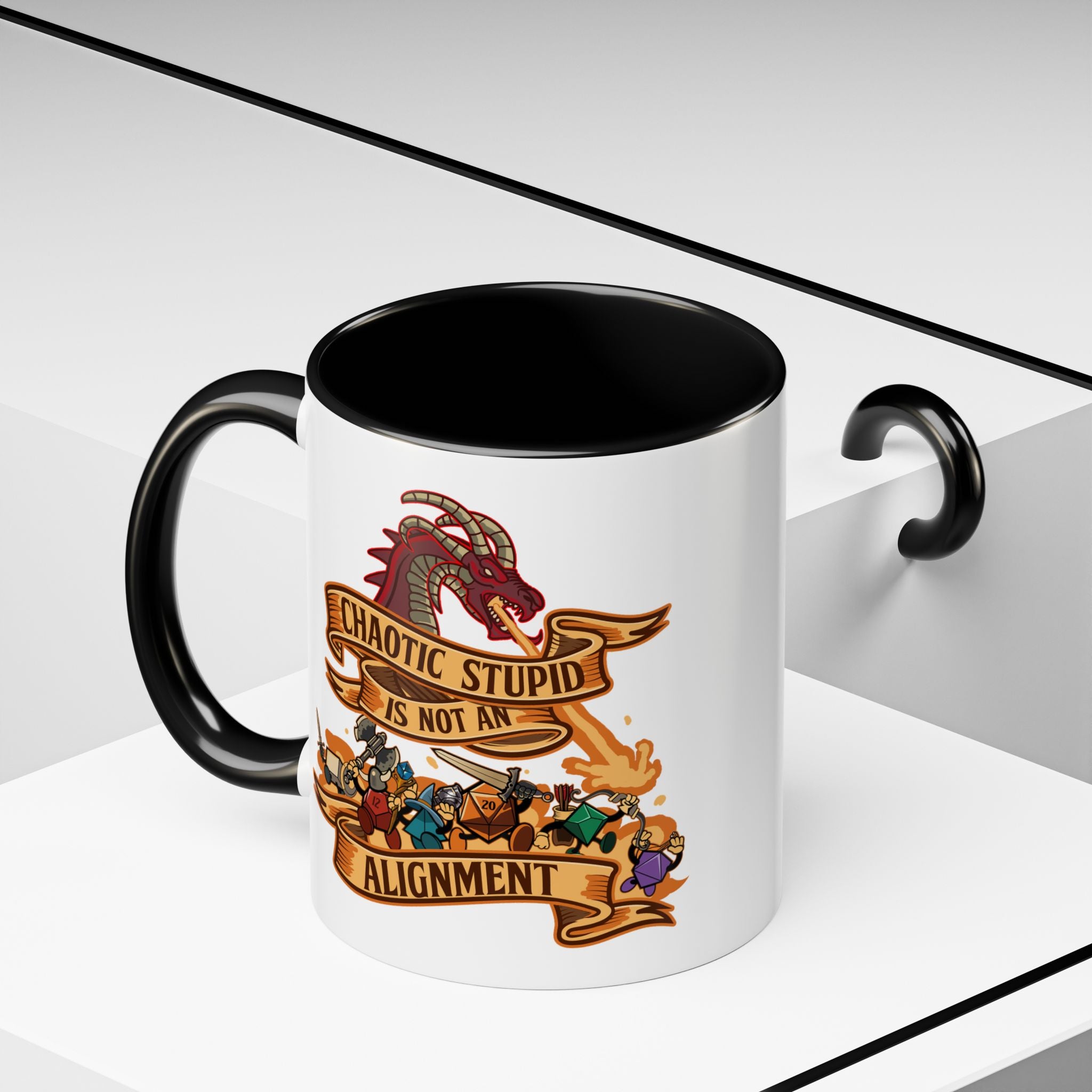 Chaotic Stupid is not an alignment - UK - Accent Coffee Mug (11 oz)
