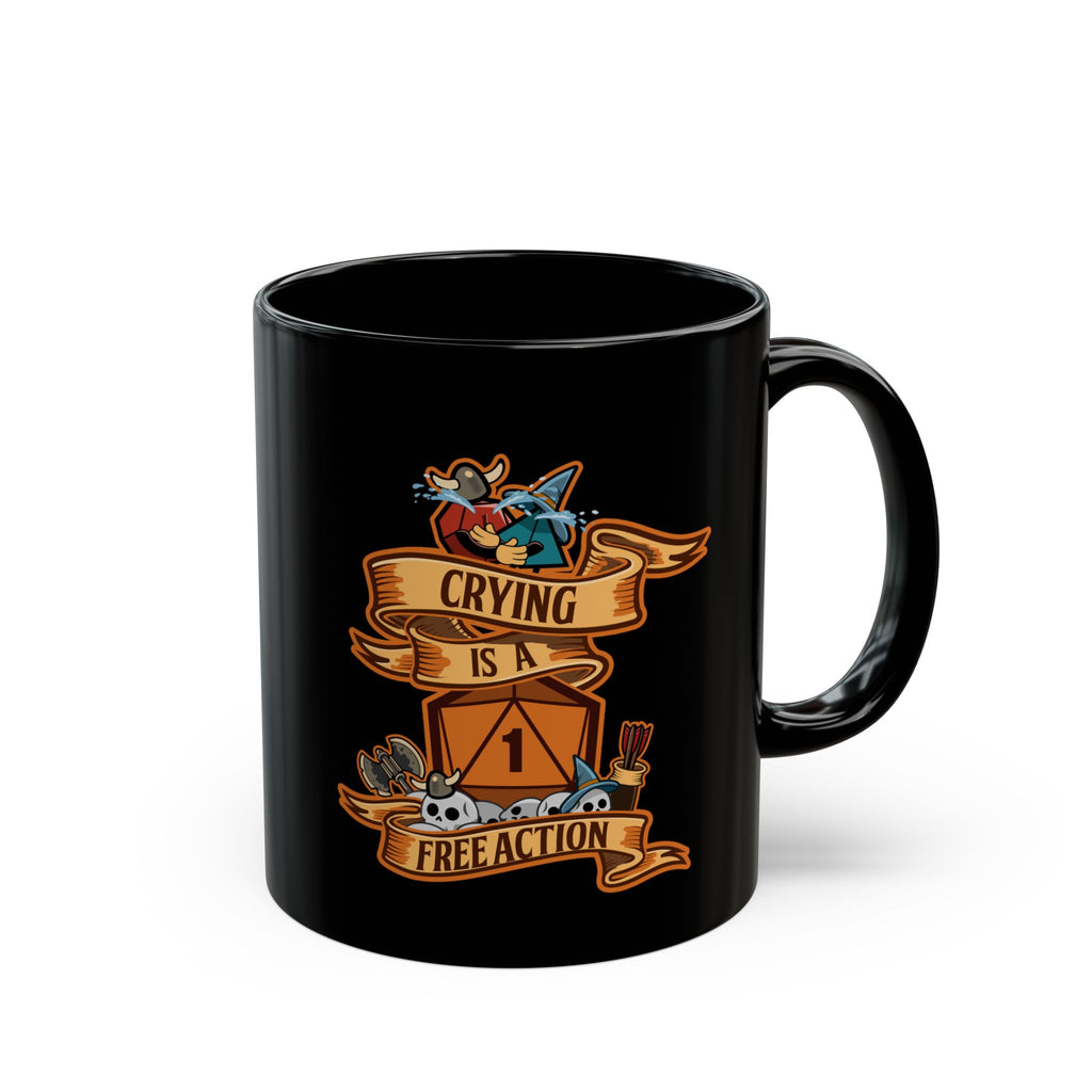 Dnd mug, Crying is a Free action mug. Funny dungeon master gift, role playing RPG mug. 11/15 oz coffee mug.