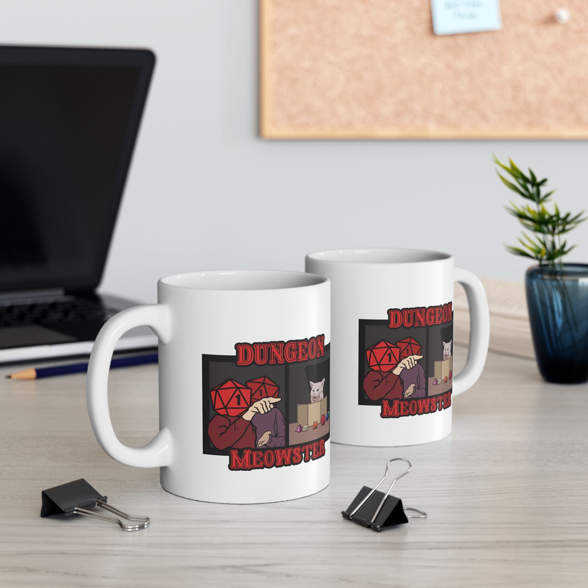 Dnd mug, Funny Critical Fail Yelling at Cat Meme. Dungeon Meowster for Cat Lover, Dungeon master rpg, tabletop 11/15 oz coffee mug