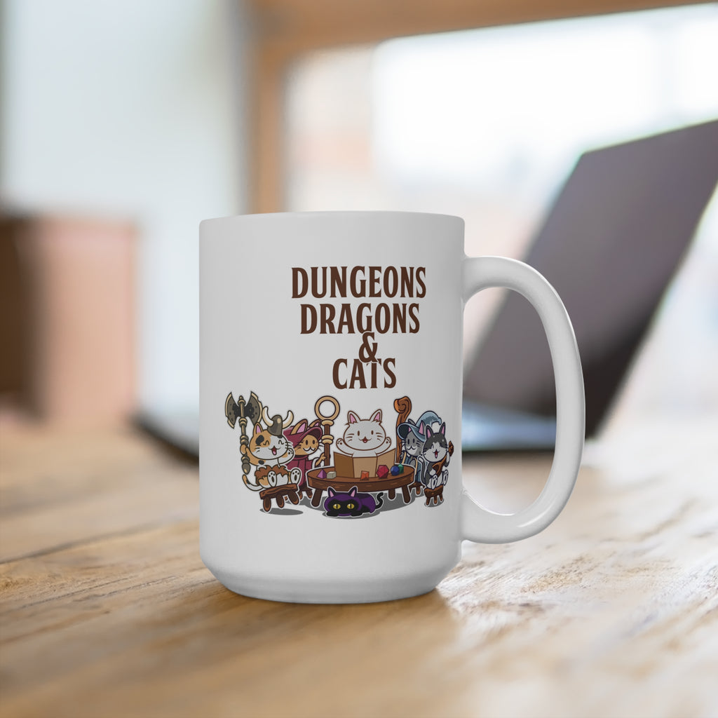 Dnd Shirt, Dungeons and Bunnies, cute rabbit roleplaying, tabletop RPG Ceramic Mugs (11oz\15oz)