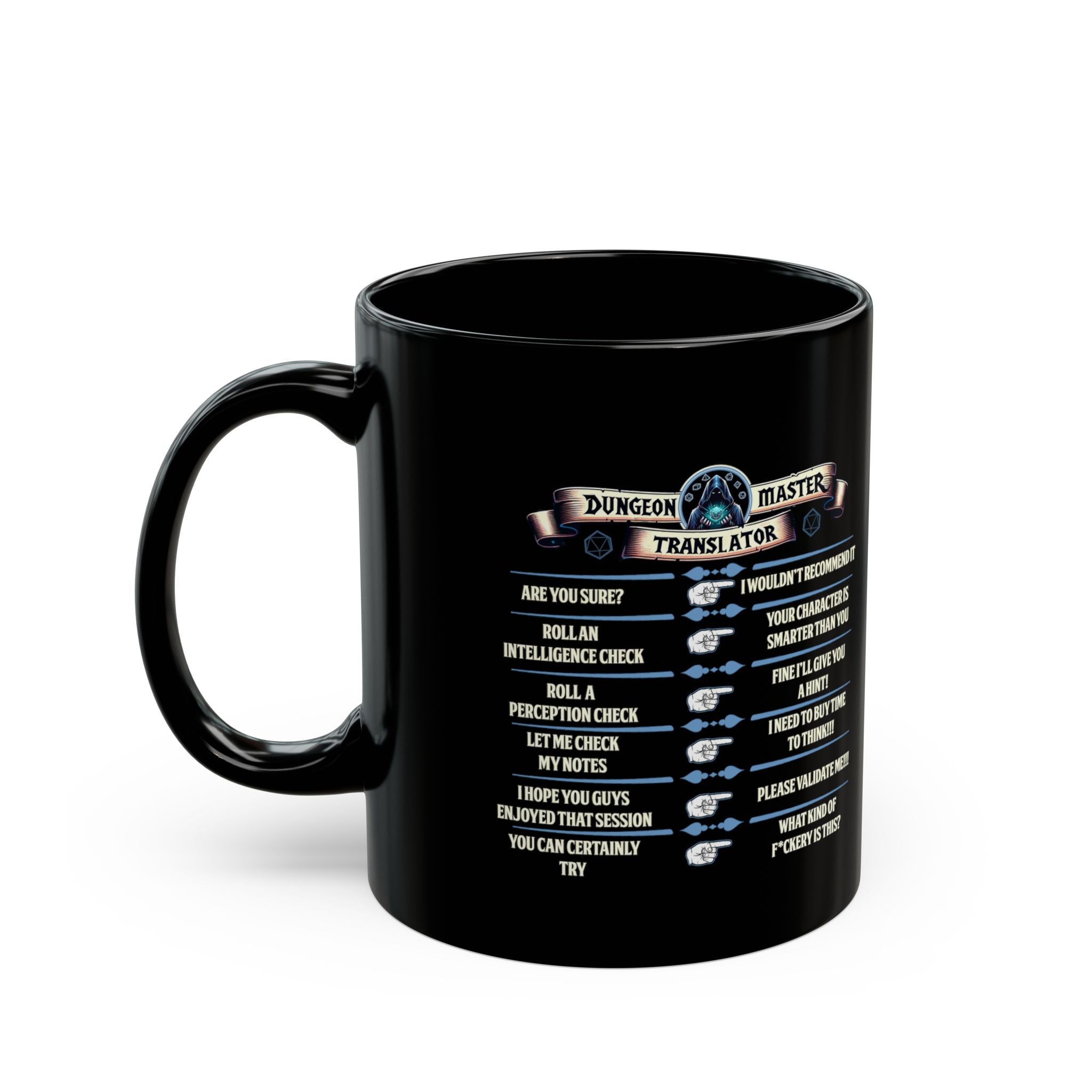 Dungeon Master funny mug. Dnd Mug, Dm translator, RPG game Mug, tabletop games mug. Role playing mug
