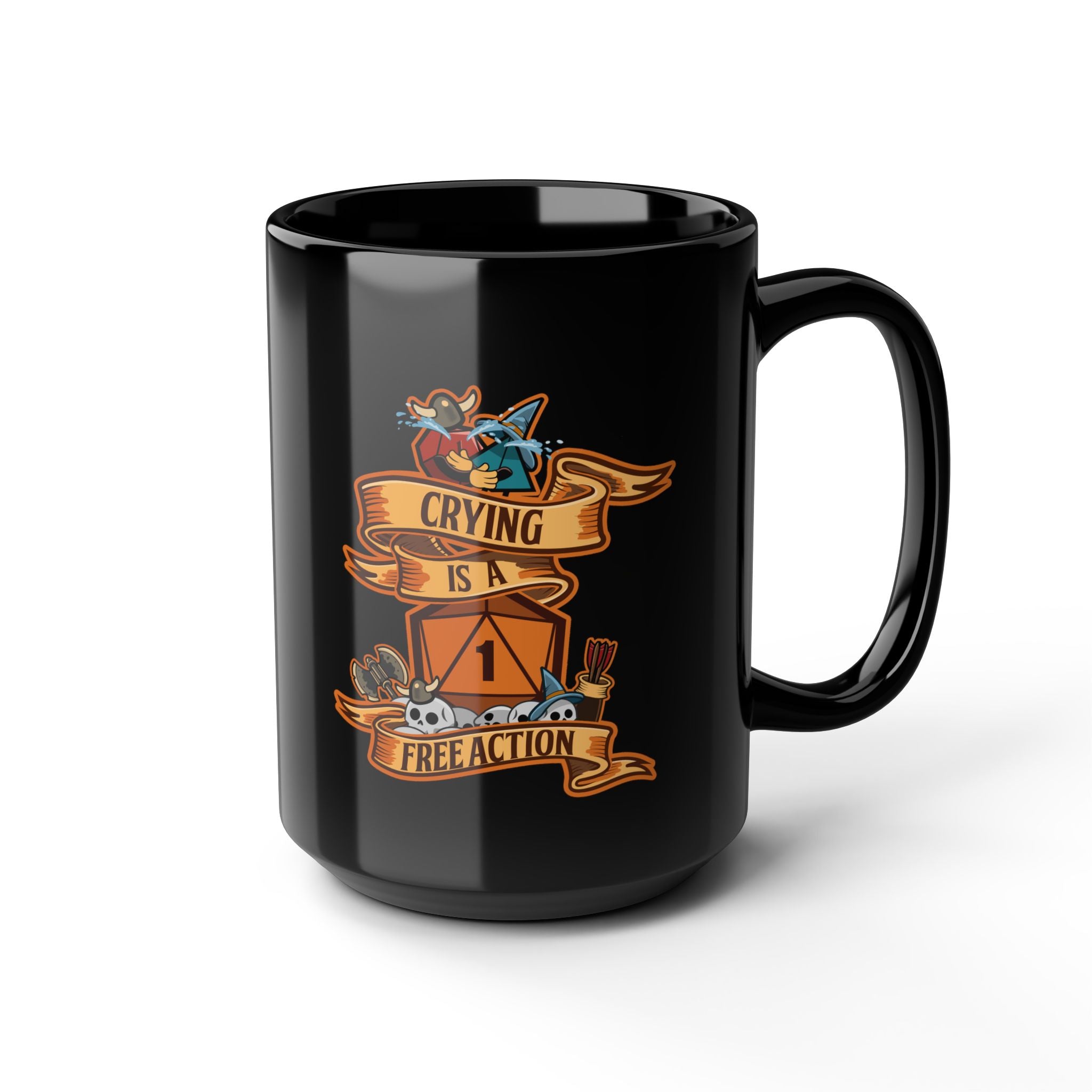 Dnd mug, Crying is a Free action mug. Funny dungeon master gift, role playing RPG mug. 11/15 oz coffee mug.
