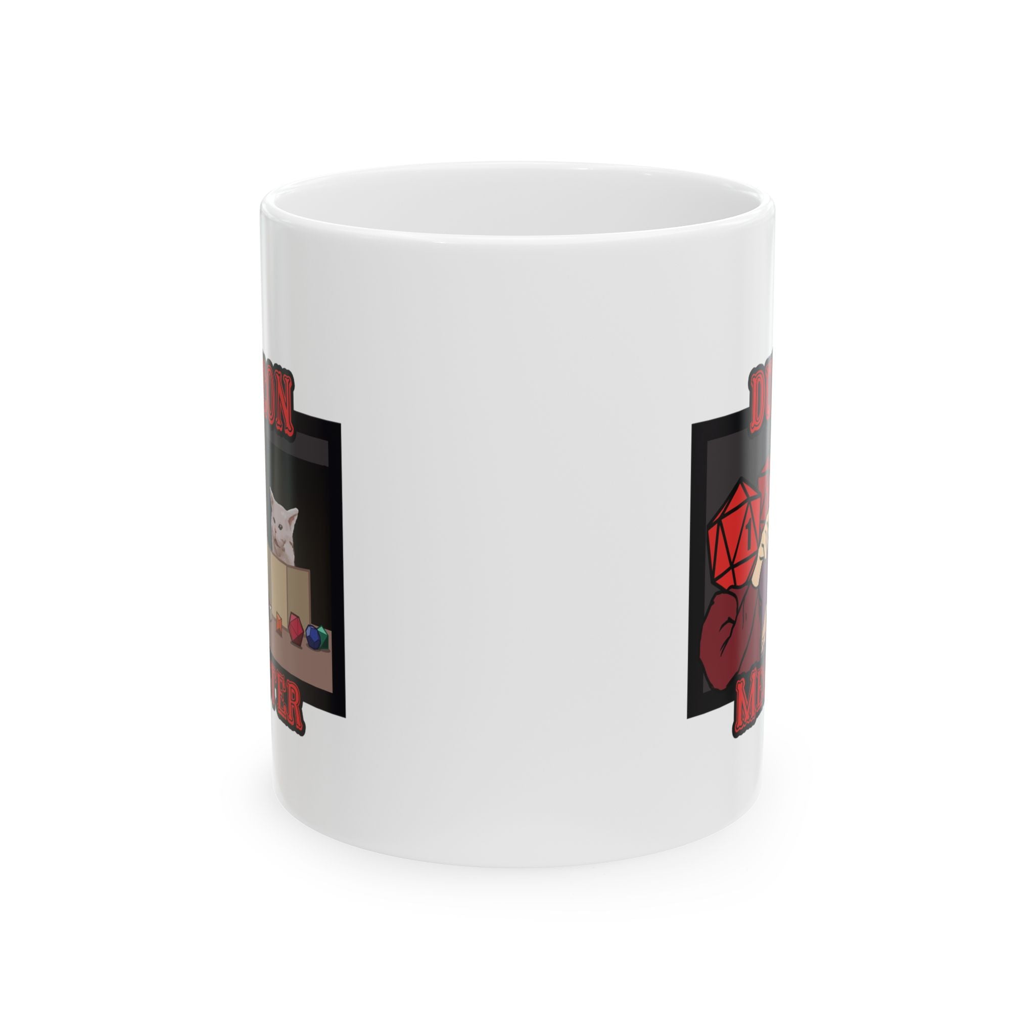 Dnd mug, Funny Critical Fail Yelling at Cat Meme. Dungeon Meowster for Cat Lover, Dungeon master rpg, tabletop 11/15 oz coffee mug