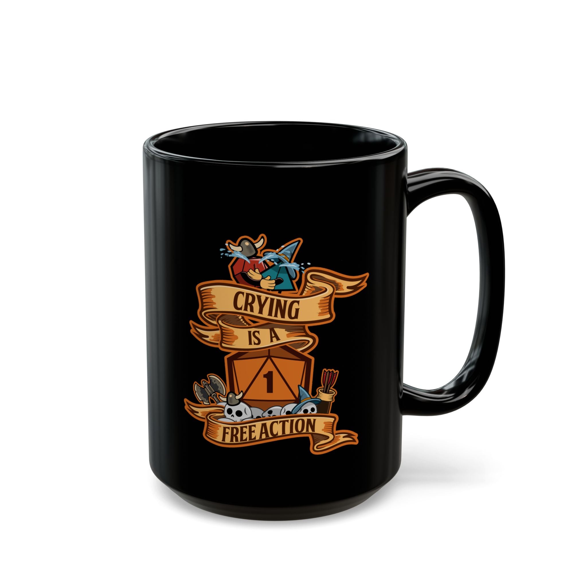 Dnd mug, Crying is a Free action mug. Funny dungeon master gift, role playing RPG mug. 11/15 oz coffee mug.