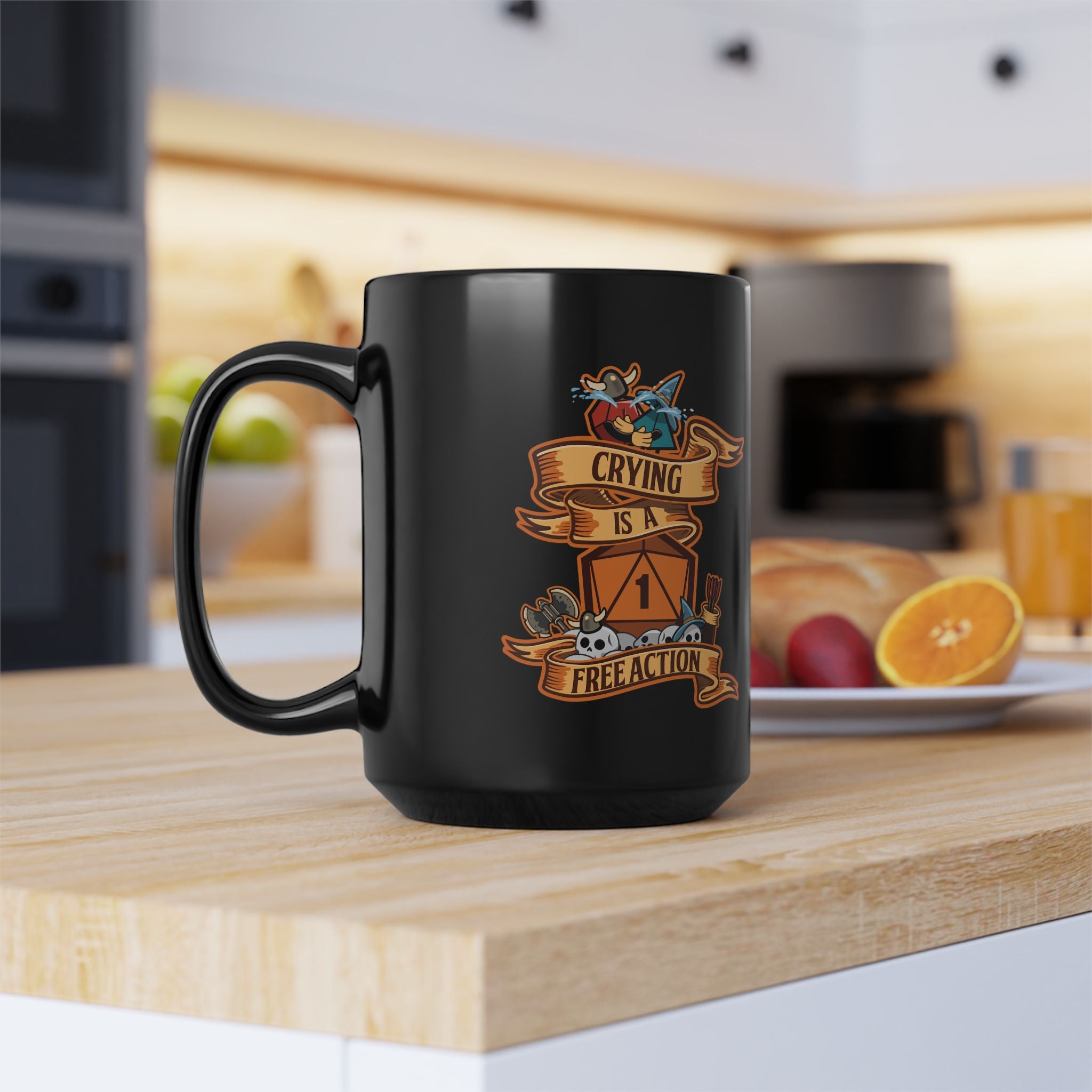 Dnd mug, Crying is a Free action mug. Funny dungeon master gift, role playing RPG mug. 11/15 oz coffee mug.