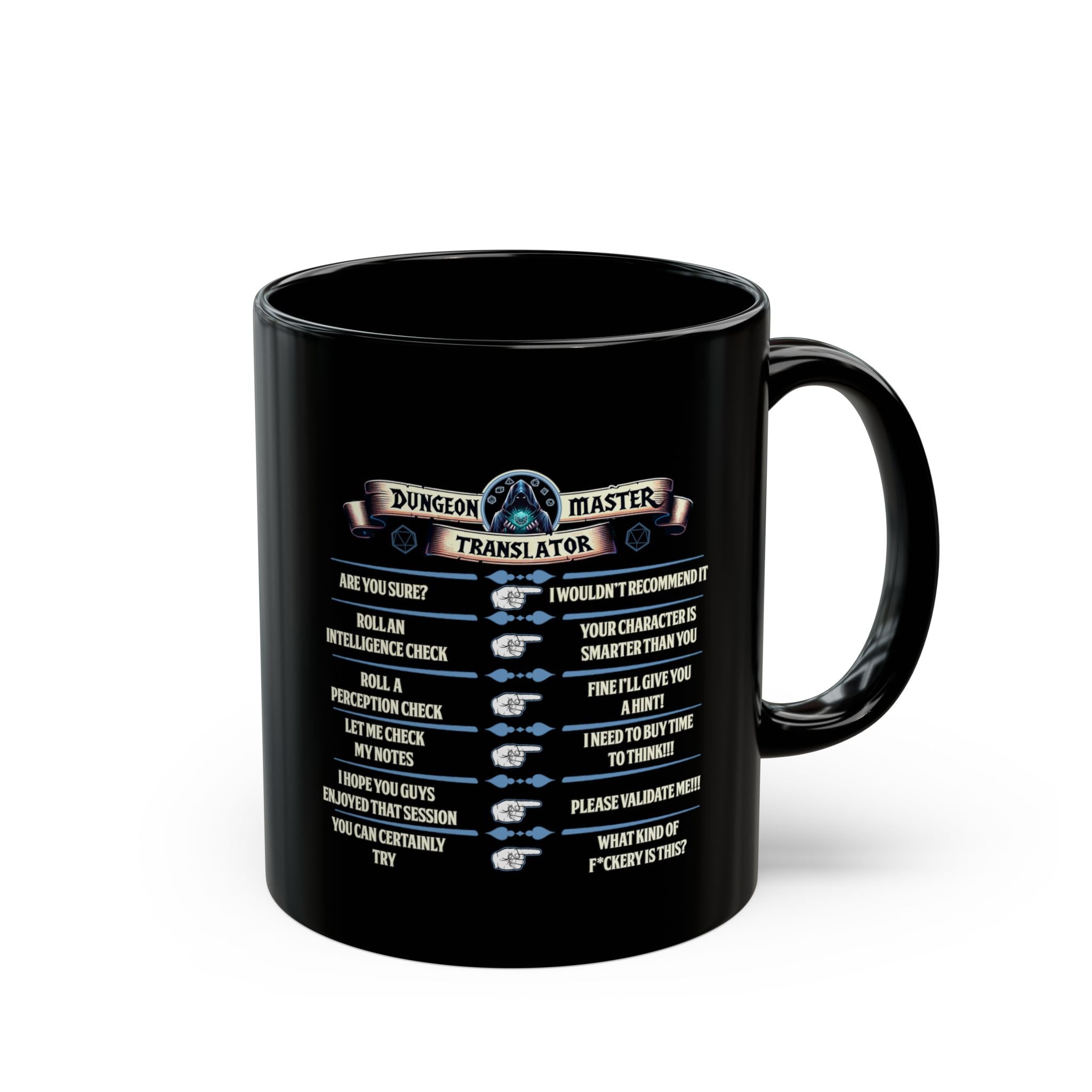 Dungeon Master funny mug. Dnd Mug, Dm translator, RPG game Mug, tabletop games mug. Role playing mug