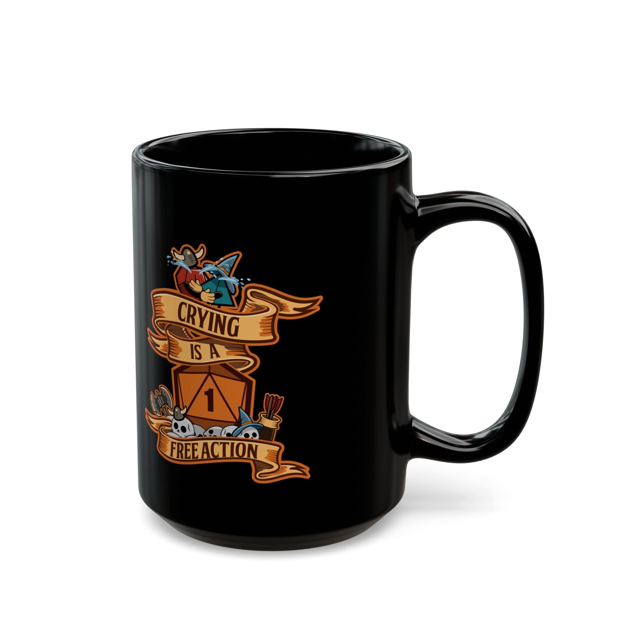 Dnd mug, Crying is a Free action mug. Funny dungeon master gift, role playing RPG mug. 11/15 oz coffee mug.