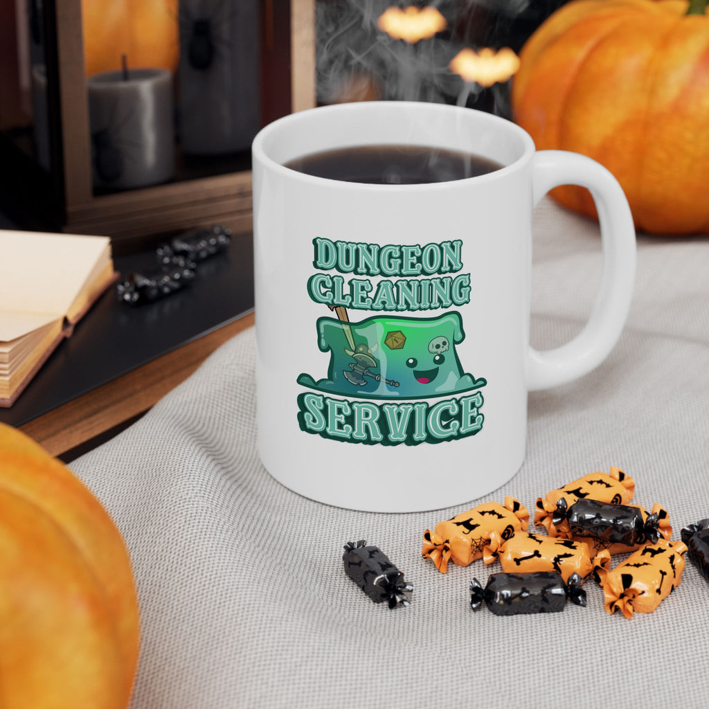 Cute Gelatinous Cube Mug. Dungeon Cleaning Service Dnd Mug. Role playing rpg Mug, funny dungeon dragon Mug.