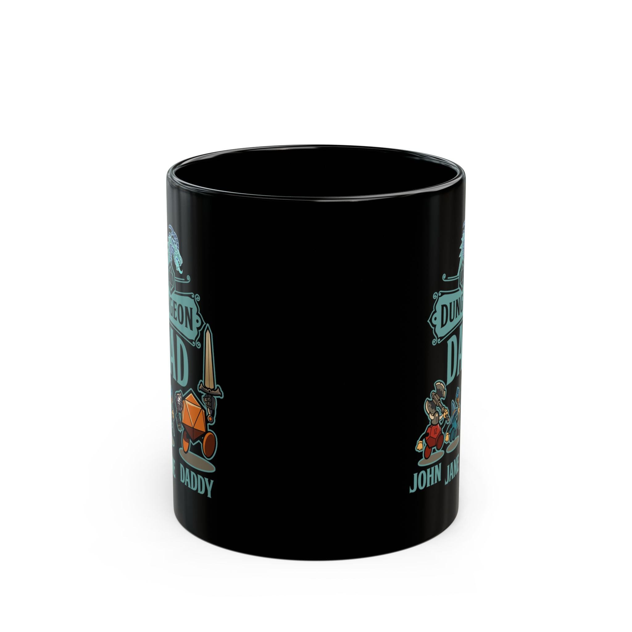 Custom DnD mug. Dungeon Dad, daddy. For Father, Dungeon dragons, Personalize with your name and your kids. Select classes. 11/15 coffee mug