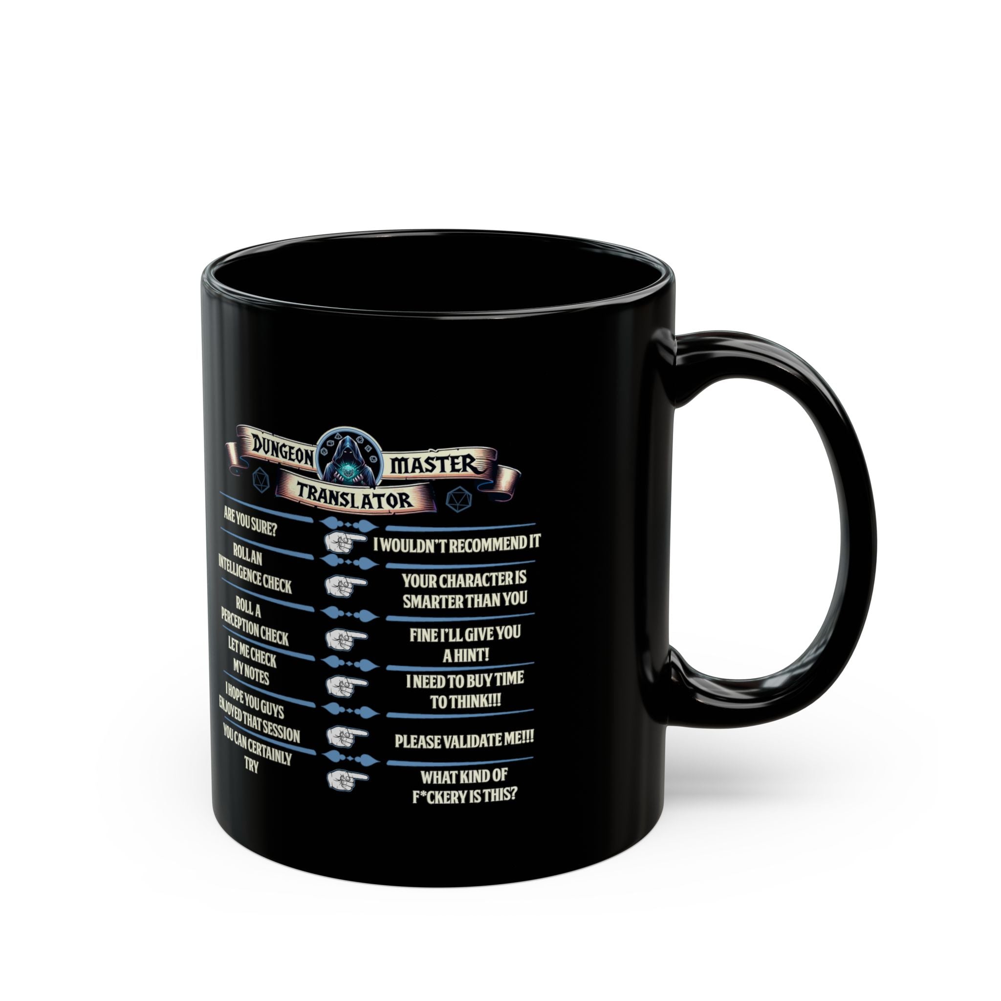 Dungeon Master funny mug. Dnd Mug, Dm translator, RPG game Mug, tabletop games mug. Role playing mug
