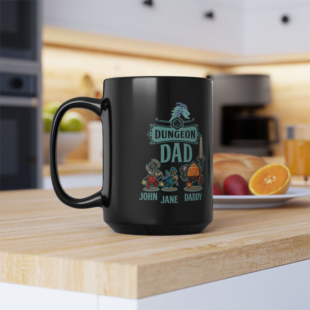 Custom DnD mug. Dungeon Dad, daddy. For Father, Dungeon dragons, Personalize with your name and your kids. Select classes. 11/15 coffee mug