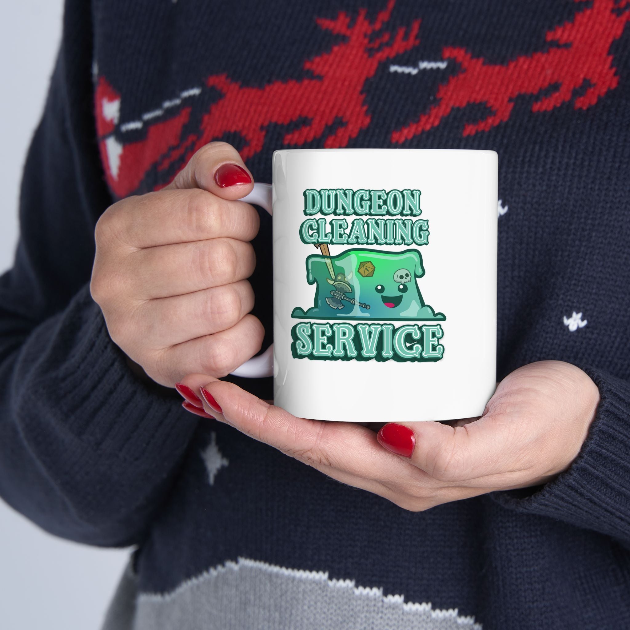 Cute Gelatinous Cube Mug. Dungeon Cleaning Service Dnd Mug. Role playing rpg Mug, funny dungeon dragon Mug.