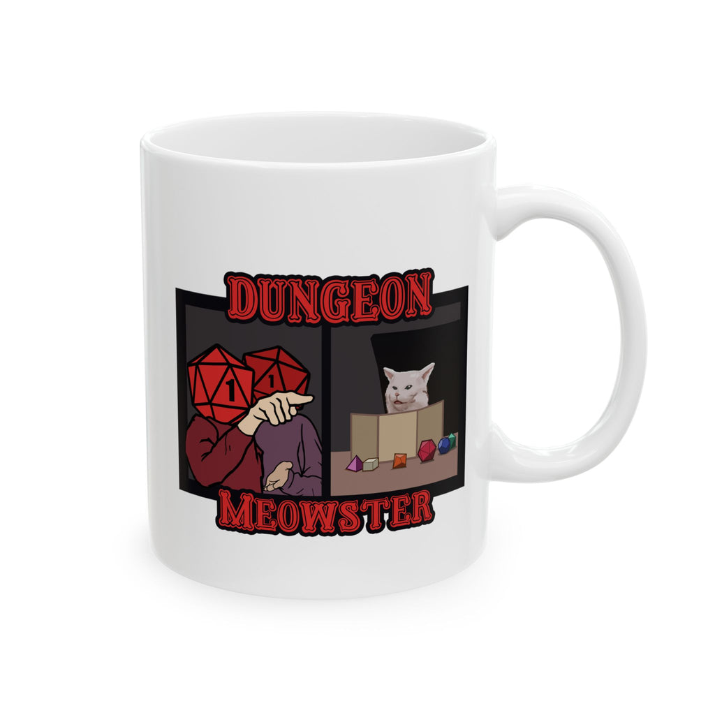 Dnd mug, Funny Critical Fail Yelling at Cat Meme. Dungeon Meowster for Cat Lover, Dungeon master rpg, tabletop 11/15 oz coffee mug