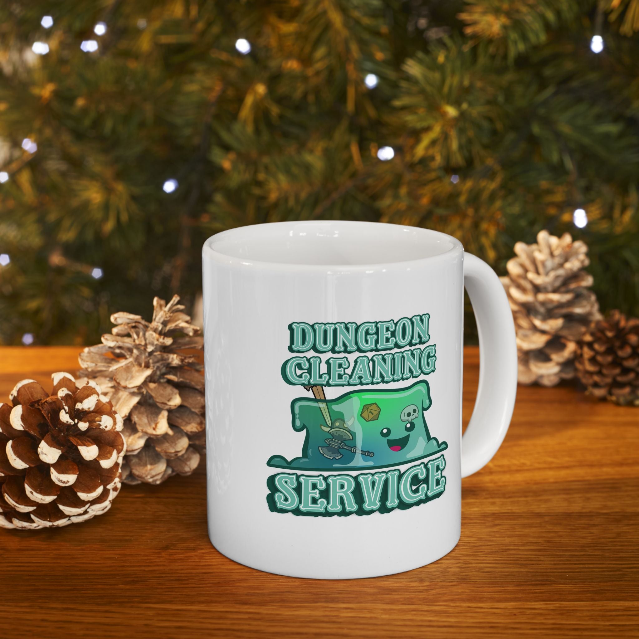 Cute Gelatinous Cube Mug. Dungeon Cleaning Service Dnd Mug. Role playing rpg Mug, funny dungeon dragon Mug.