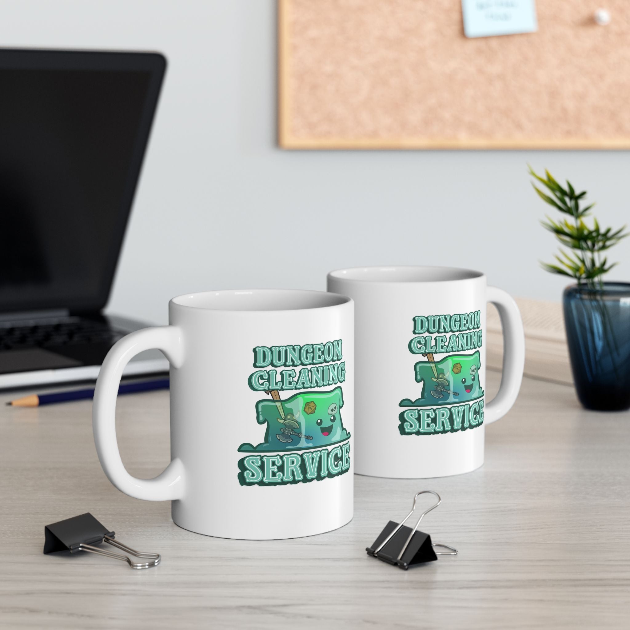 Cute Gelatinous Cube Mug. Dungeon Cleaning Service Dnd Mug. Role playing rpg Mug, funny dungeon dragon Mug.