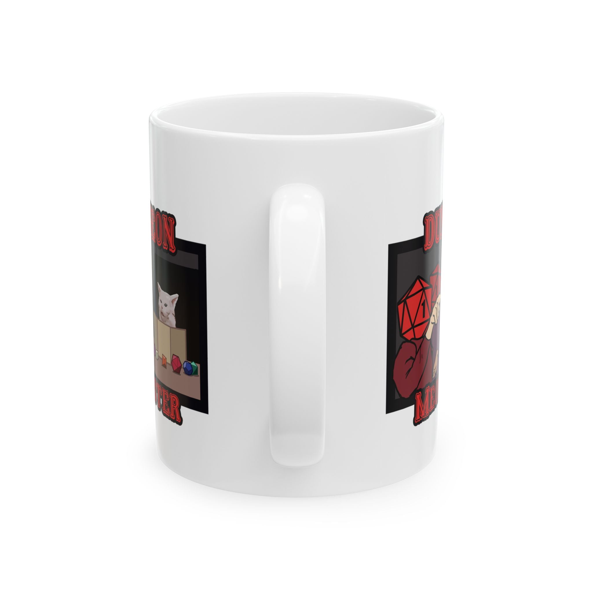 Dnd mug, Funny Critical Fail Yelling at Cat Meme. Dungeon Meowster for Cat Lover, Dungeon master rpg, tabletop 11/15 oz coffee mug