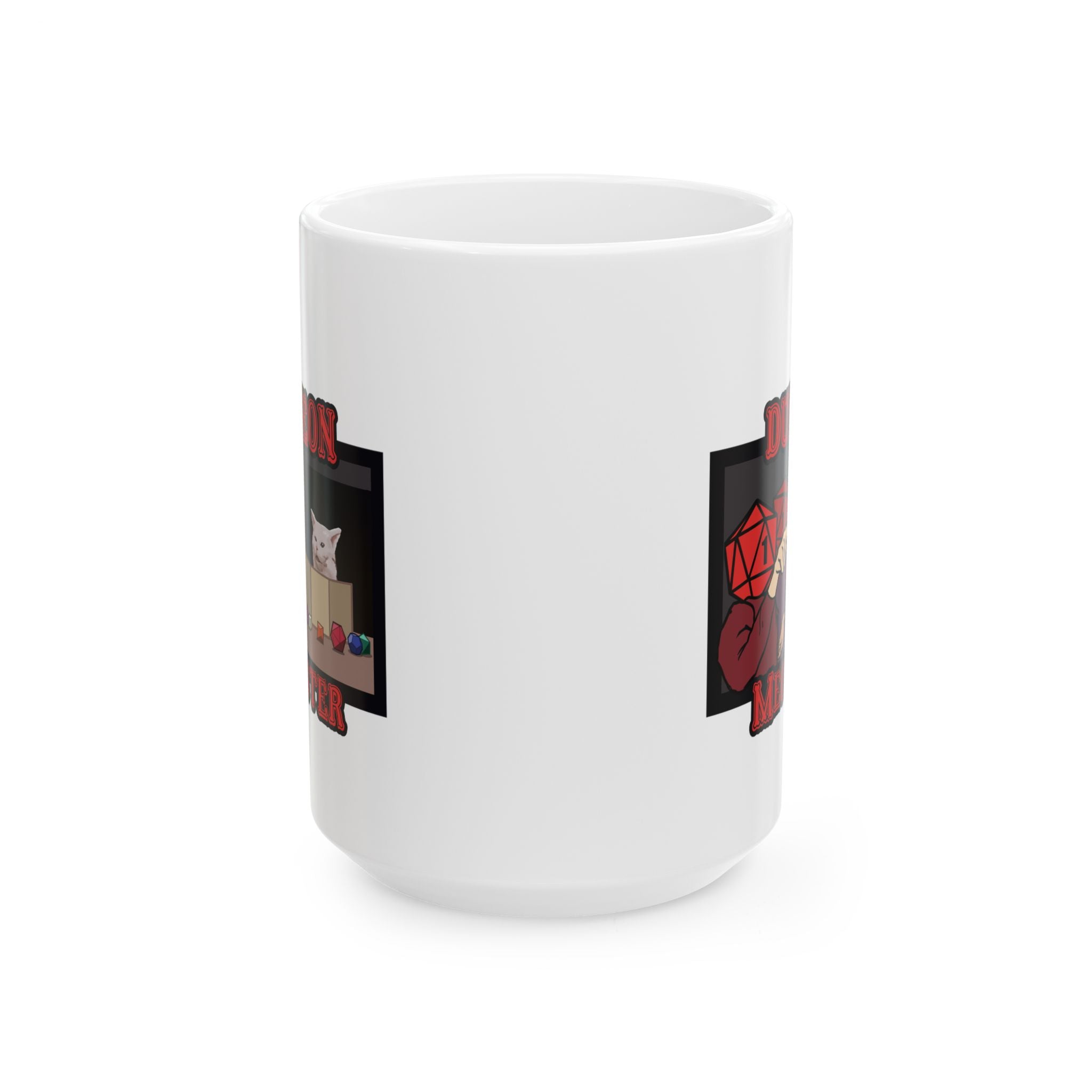 Dnd mug, Funny Critical Fail Yelling at Cat Meme. Dungeon Meowster for Cat Lover, Dungeon master rpg, tabletop 11/15 oz coffee mug