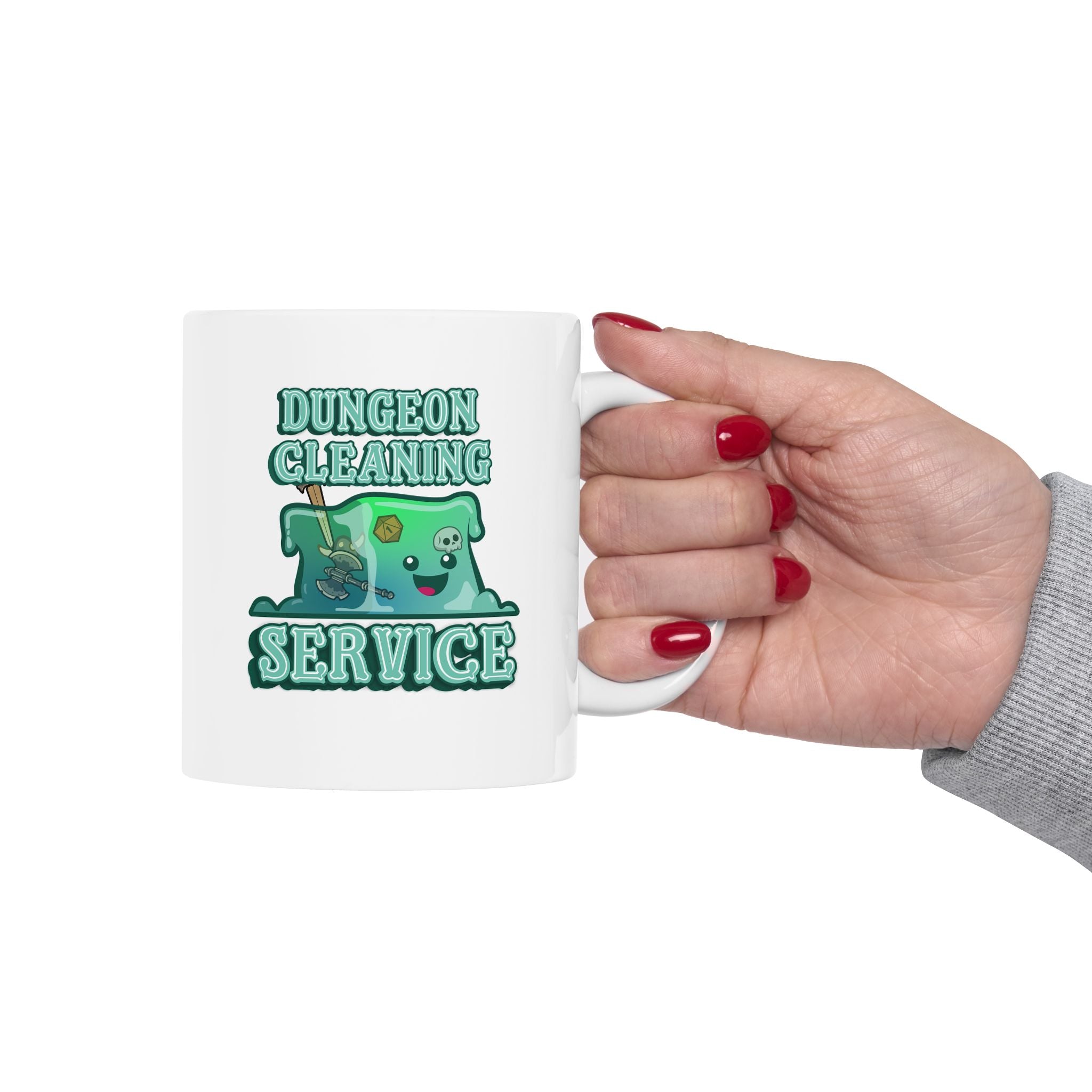 Cute Gelatinous Cube Mug. Dungeon Cleaning Service Dnd Mug. Role playing rpg Mug, funny dungeon dragon Mug.