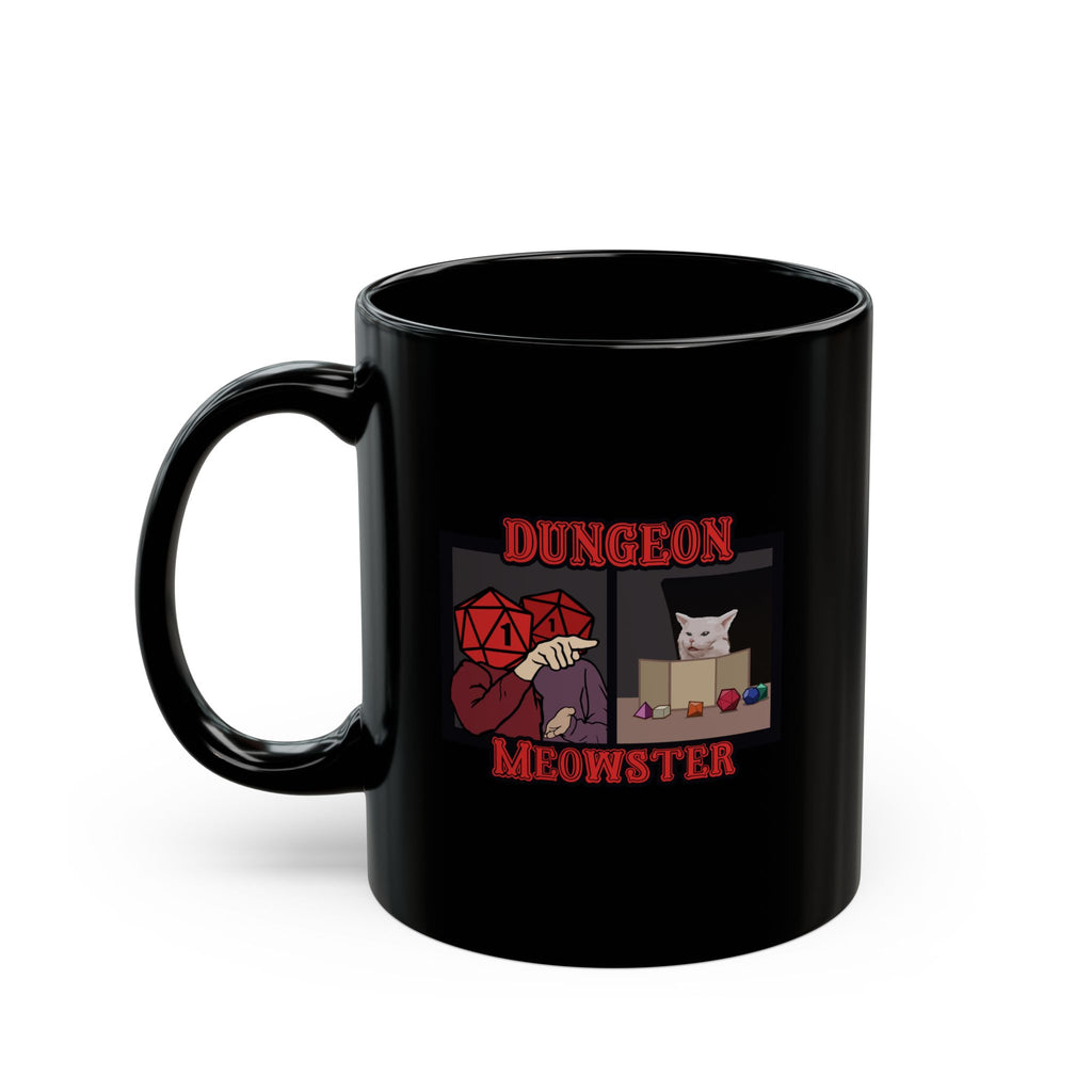 Yelling at Cat mem, Dungeon Meowster. Critical Fail ----- UK Black Mug (11oz, 15oz)