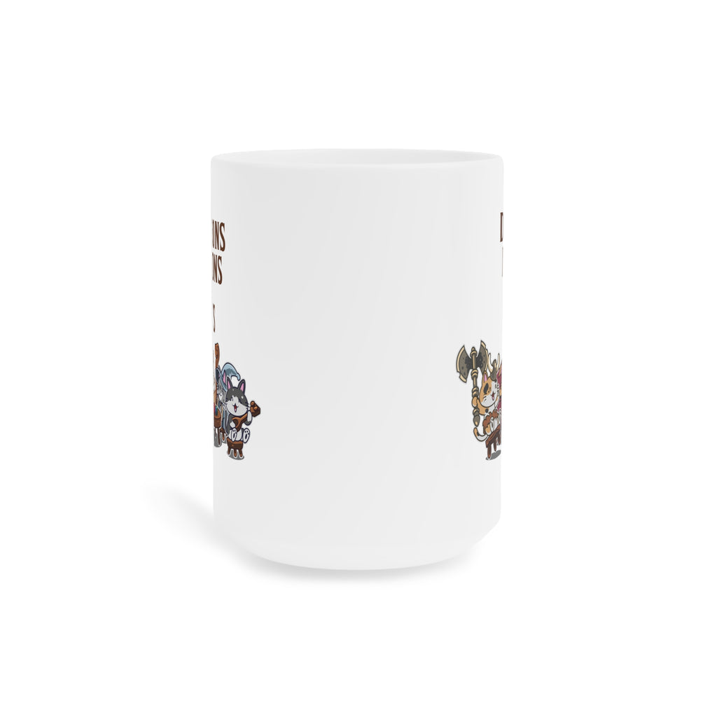 Dnd Shirt, Dungeons and Bunnies, cute rabbit roleplaying, tabletop RPG Ceramic Mugs (11oz\15oz)