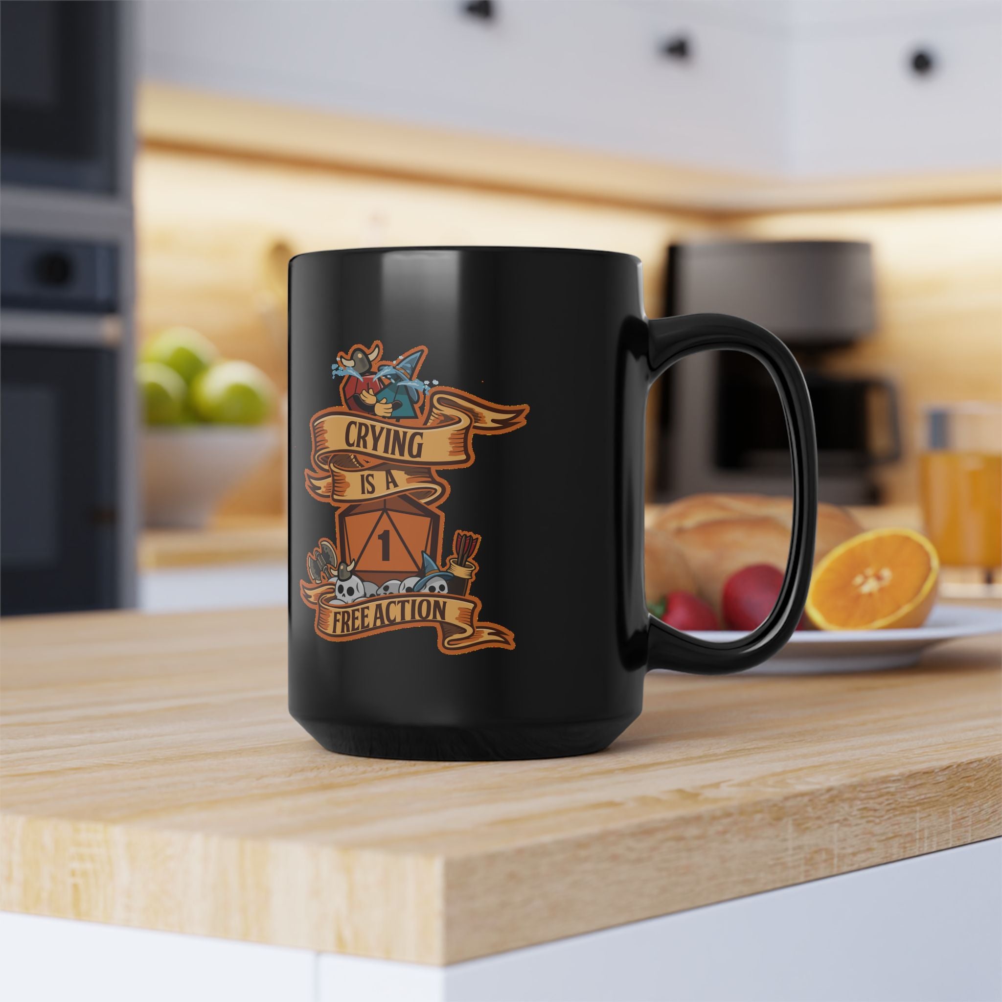 Dnd mug, Crying is a Free action mug. Funny dungeon master gift, role playing RPG mug. 11/15 oz coffee mug.