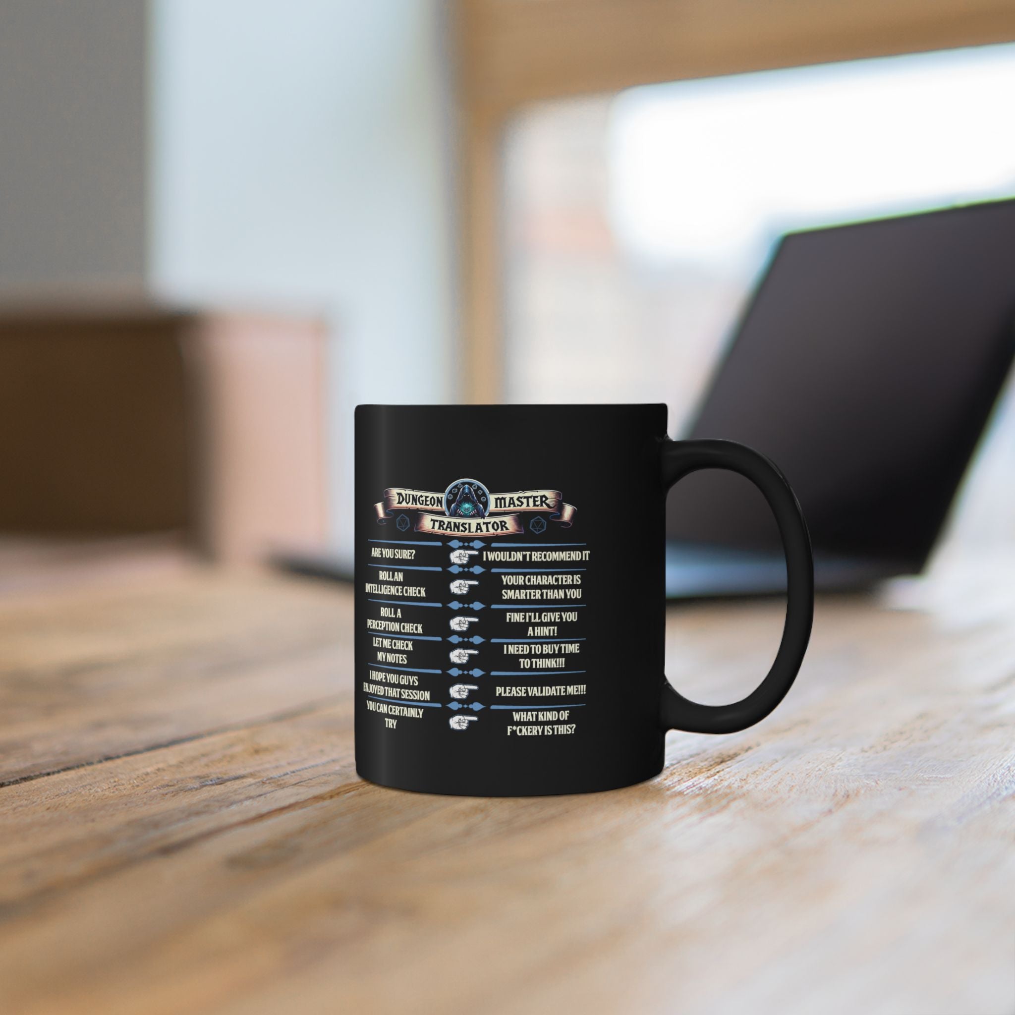 Dungeon Master funny mug. Dnd Mug, Dm translator, RPG game Mug, tabletop games mug. Role playing mug